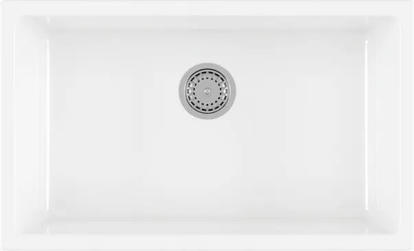 Lavello integrato 1 vasca in ceramica bianco GALASSIA Ceramica L 46 x L 76 cm