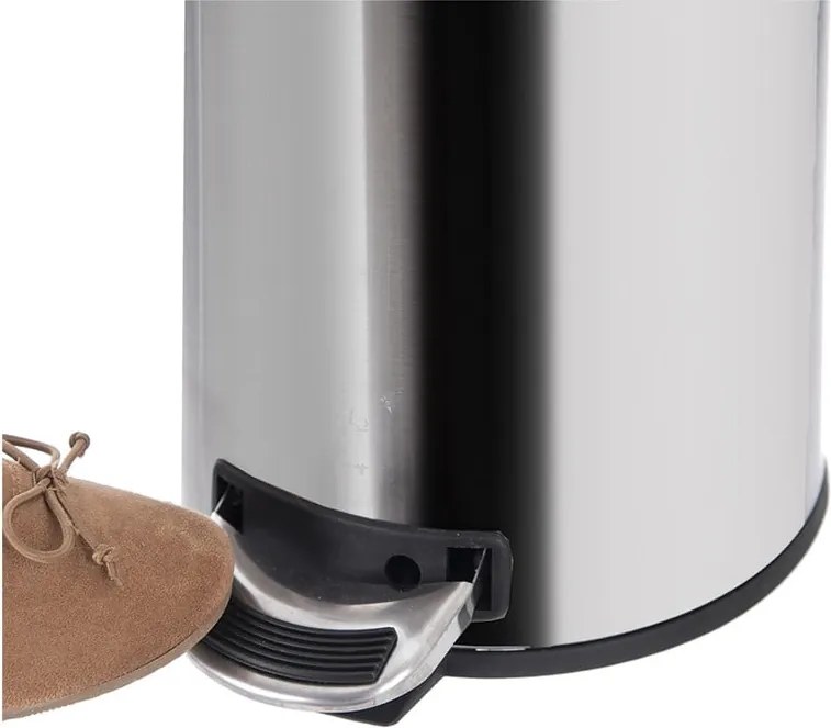 Cestino per rifiuti con piedini in acciaio inox in argento lucido 3 l - Orion