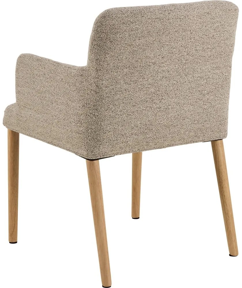 Sedia da pranzo beige in imbottito con braccioli Zoe – Actona