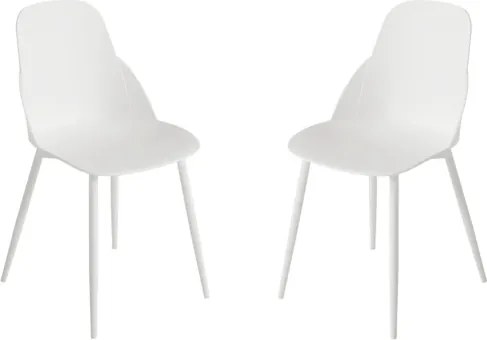 Sedia in polipropilene Bianco con gambe in metallo - MILA 2 sedie