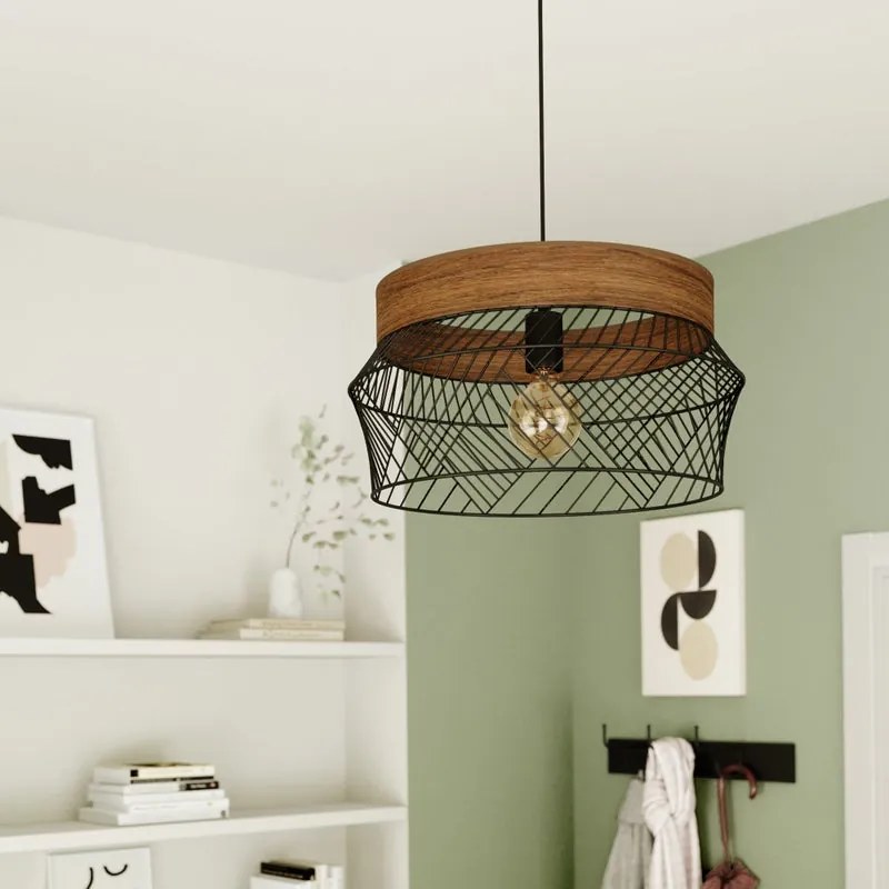 Lampadario Natura Kanel nero E27 INSPIRE