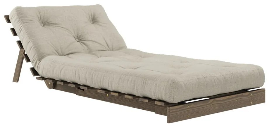 Poltrona greige allungabile con rivestimento in lino Roots Carob – Karup Design