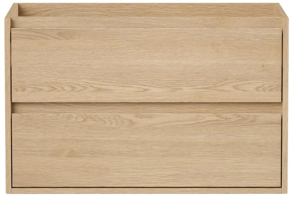 Mobile sotto lavabo sospeso 80 cm Placcatura rovere - MILIPAM