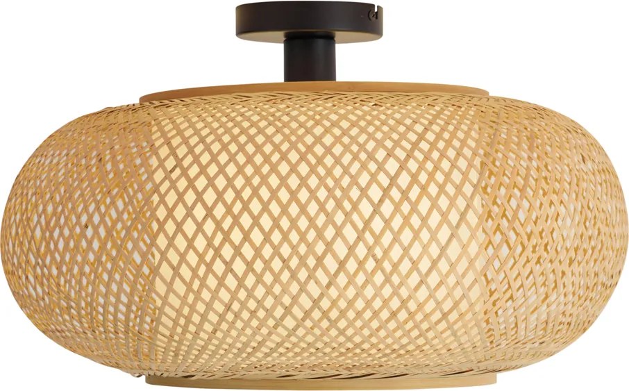 Plafoniera Smart in bambù con interno bianco incl. WiFi A60 - Liva