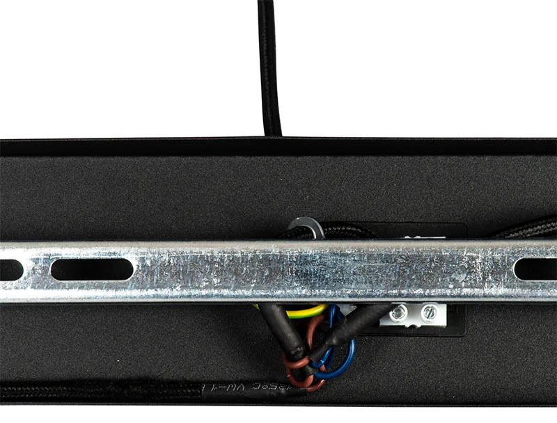 Lampadario Art Déco nero e vetro fumé 3 luci - Pallon