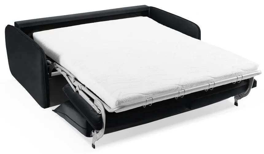 Divano letto in velluto nero 214 cm Vienna - Cosmopolitan Design