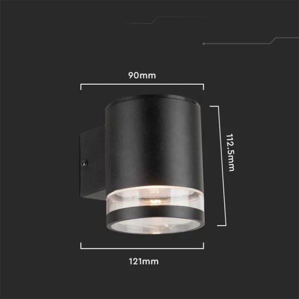 Lampada solare da parete LED 1W 3,7V 3000K IP54 nera con sensore