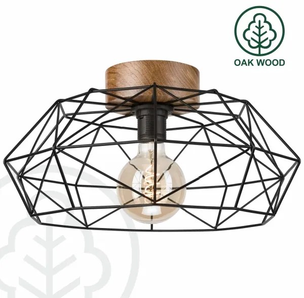 Brilagi - Plafoniera WOODY BASKET 1xE27/60W/230V rovere/noce