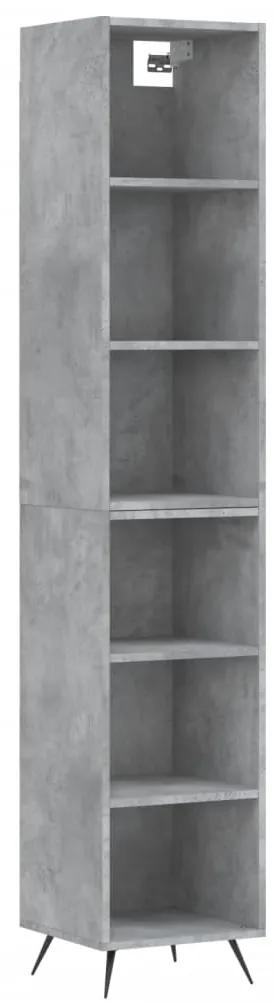 Credenza Grigio Cemento 34,5x32,5x180 cm in Legno Multistrato