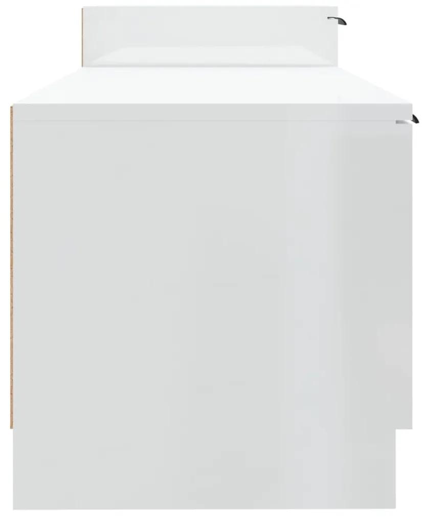 Mobile Porta TV Bianco Lucido 158,5x36x45 cm Legno Multistrato