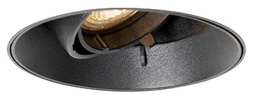 Faretto da incasso moderno nero GU10 tondo senza cornice - Oneon