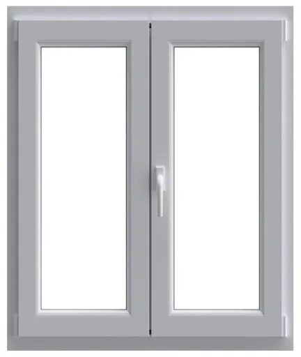 Finestra in PVC bianco L 120 x H 140 cm, 2 ante apertura a destra