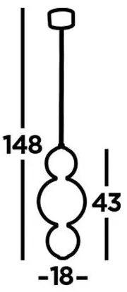 Searchlight 51022-3CC - Lampadario LED su corda SNOWBALL LED/18W/230V