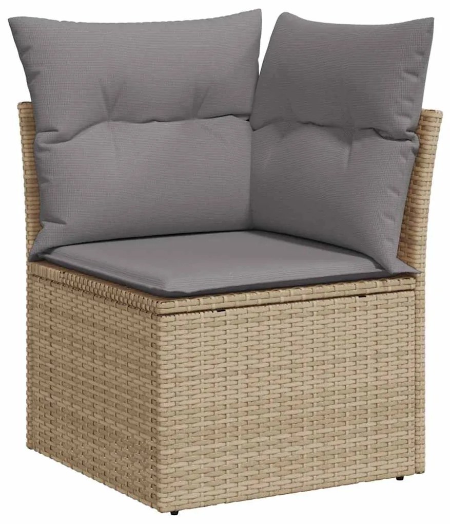 Set divano da giardino 6 pz con cuscini beige in polyrattan