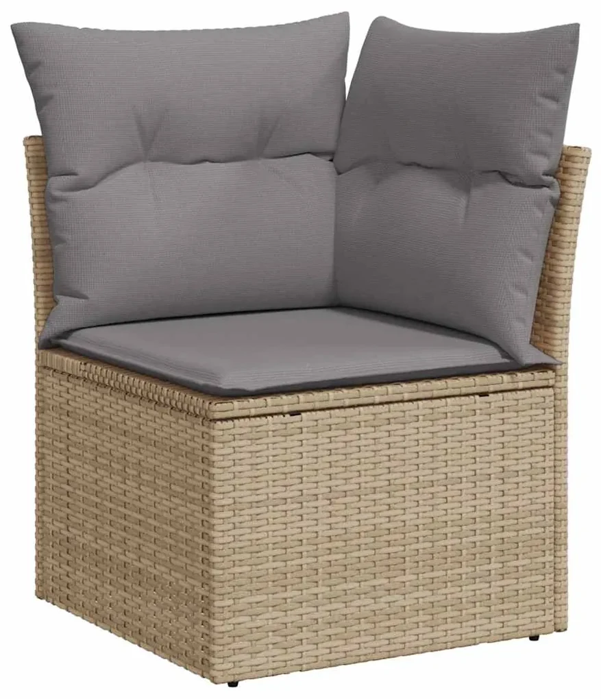 Set divano da giardino 6 pz con cuscini beige in polyrattan