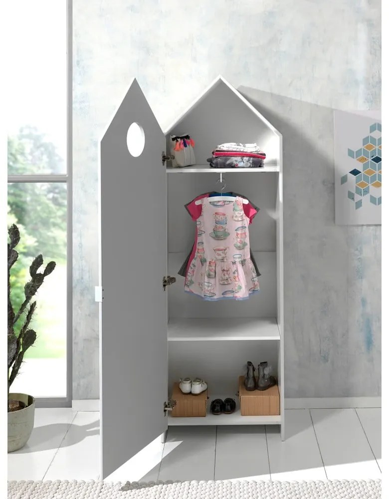 Armadio a giorno bianco e rosa chiaro per bambini 115x171,5 cm CASAMI - Vipack