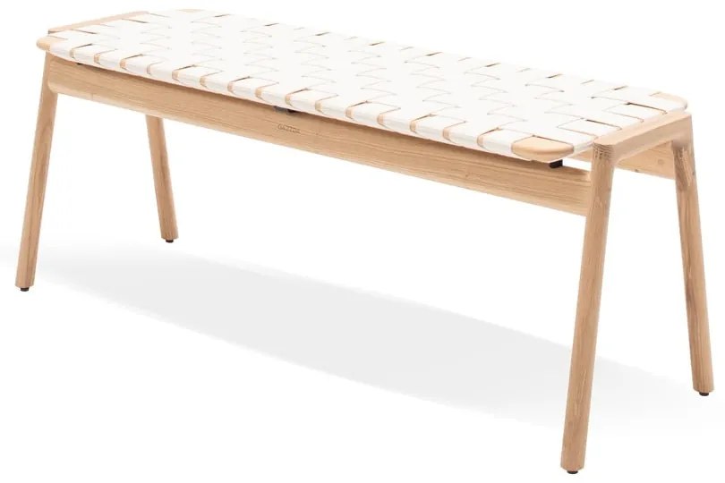 Panchina in colore bianco e naturale Klupa - Gazzda