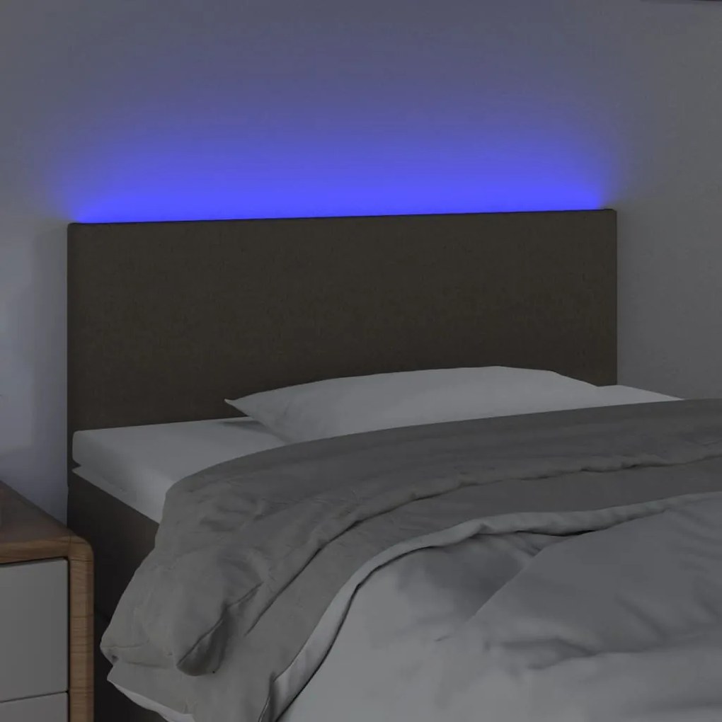 Testiera a led tortora 100x5x78/88 cm in tessuto