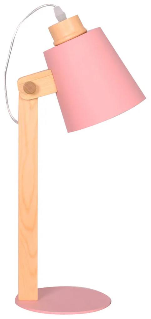 Lampada da tavolo DKD Home Decor Naturale Rosa Metallo Legno Verde (2 Unità) (18 x 20 x 45 cm)