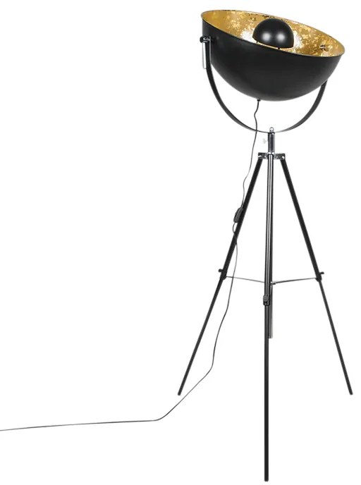 Lampada da terra intelligente industriale nera treppiede incl. WiFi A60 - Magna 50 Eglip