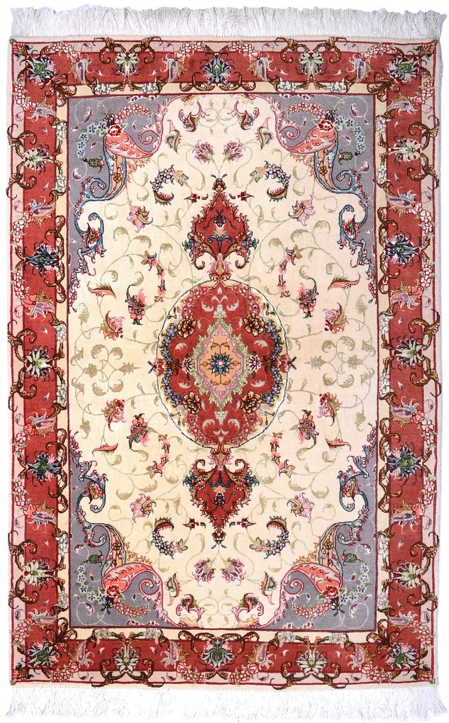Tabriz Tappeto 150x100 Beige (Iran) Annodato A Mano