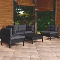 Set Divani da Giardino 5 pz con Cuscini Legno Massello di Pino 3096182