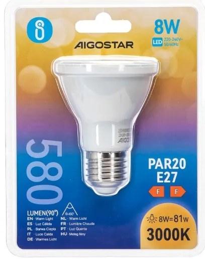 Lampadina LED PAR20 E27/8W/230V 3000K - Aigostar