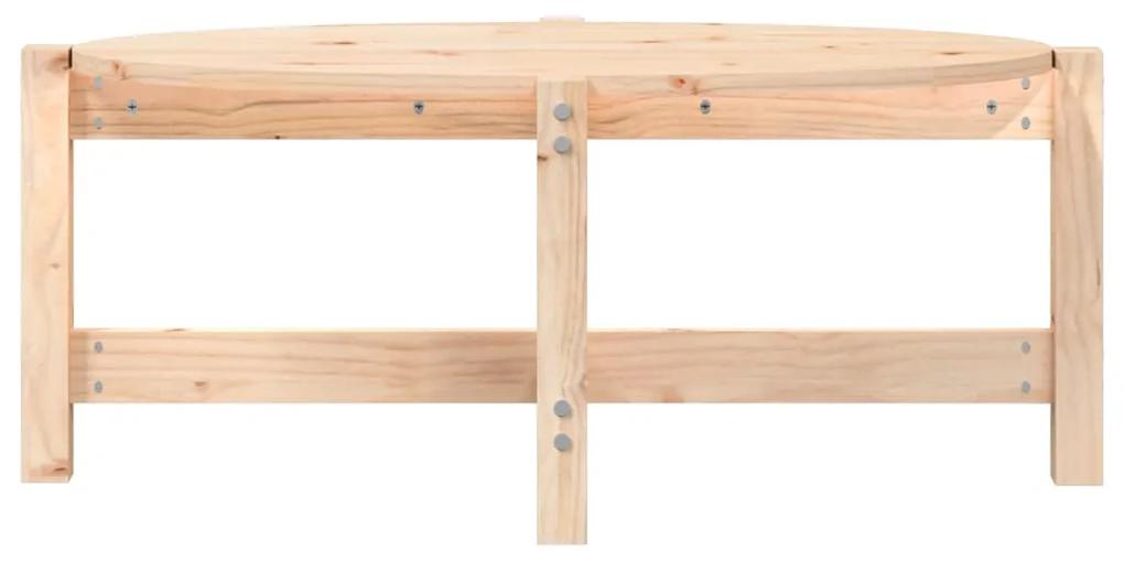 Tavolino da salotto 87x48x35 cm in legno massello di pino