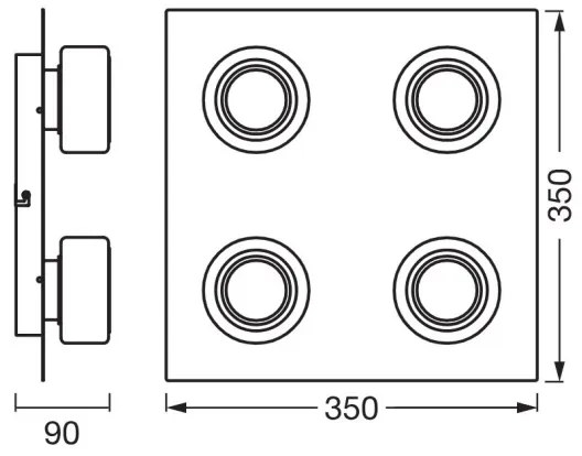 Osram -LED Plafoniera da bagno ORBIS FLAME 4xLED/5,5W/230V IP44 nera