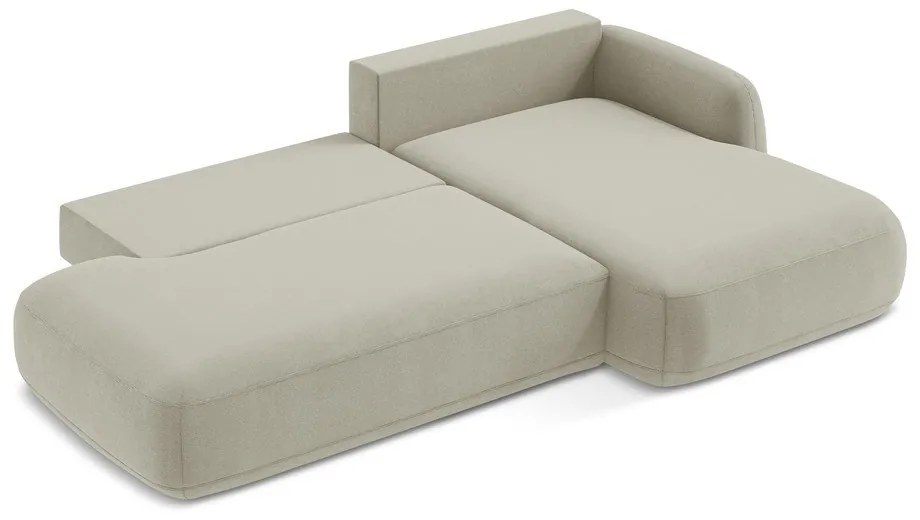 Divano angolare beige allungabile (con penisola a destra/con chaise lounge) Hale – Makamii
