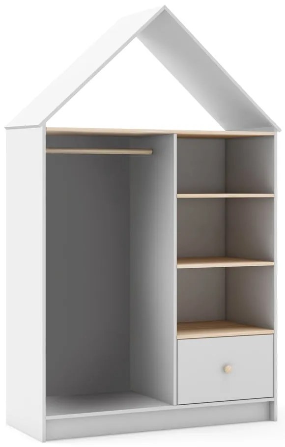 Armadio a giorno bianco per bambini 110x180 cm Estefania - Marckeric