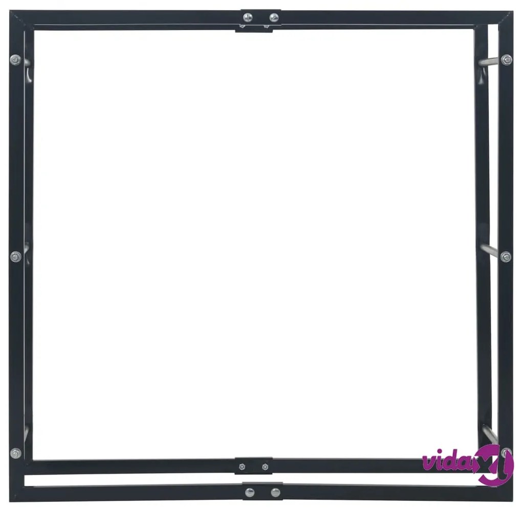 vidaXL Rastrelliera per Legna da Ardere Nera 100x25x100 cm in Acciaio
