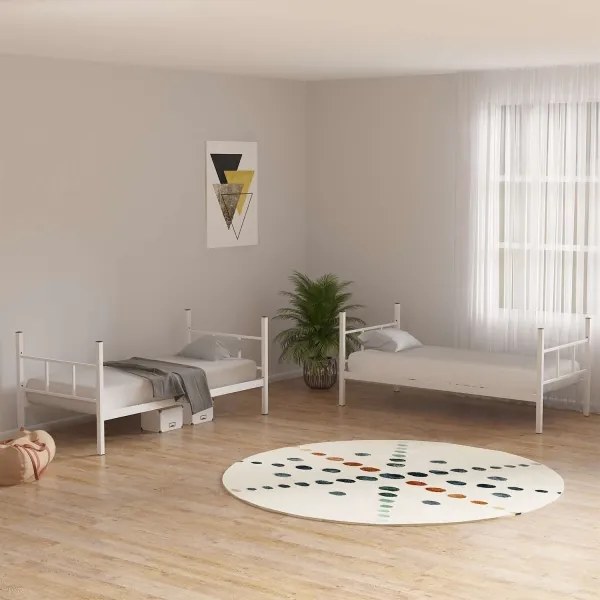 Letto a castello in metallo MAVEN 90x200 cm, bianco, portata 2 x 100 kg