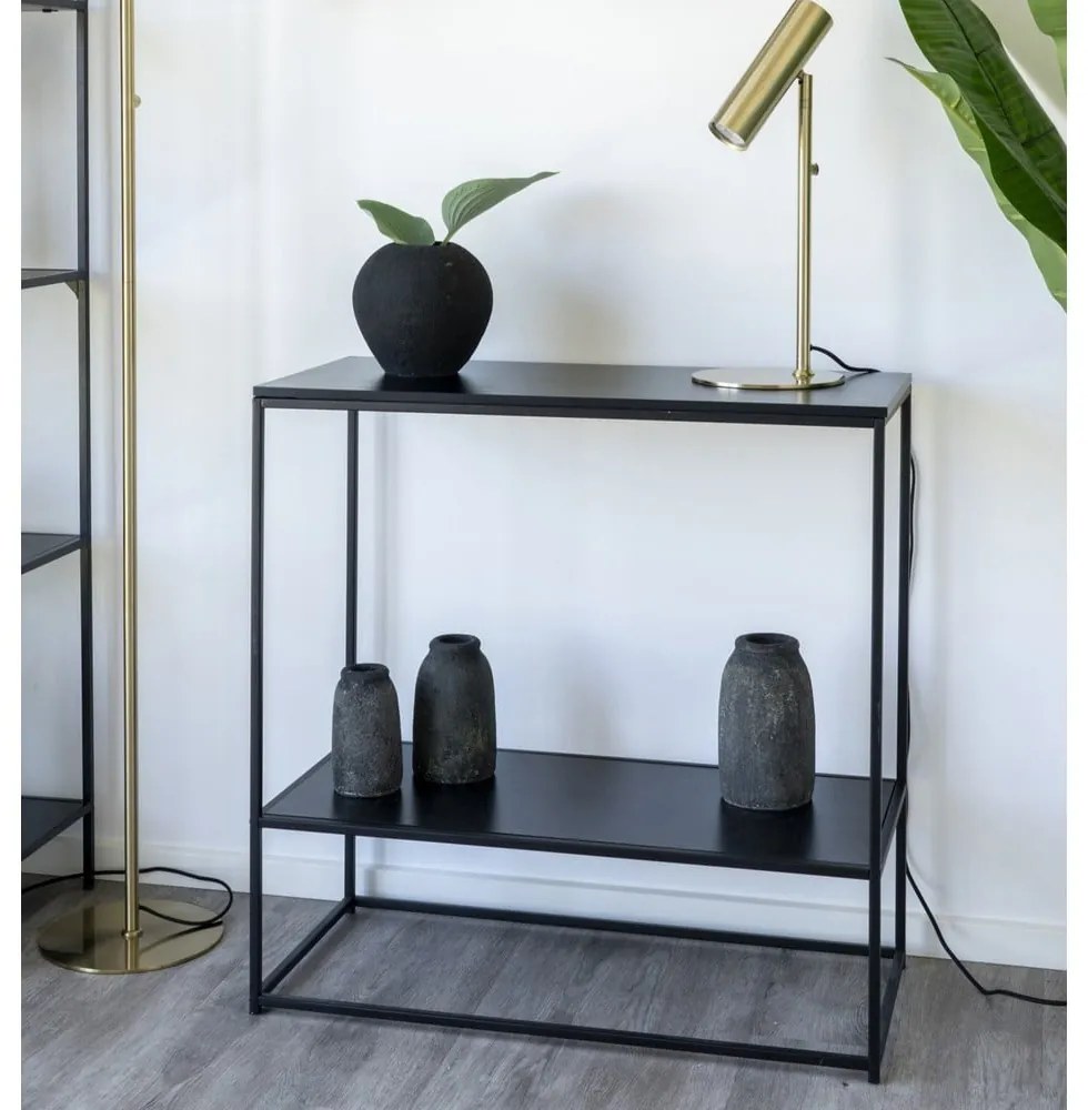 Consolle nera con piano nero 80x36 cm Vita - House Nordic