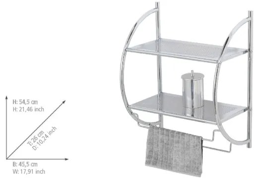 WENKO 15173100 - Mensola EXCLUSIVE 45,5 x 54,5 cm cromo lucido