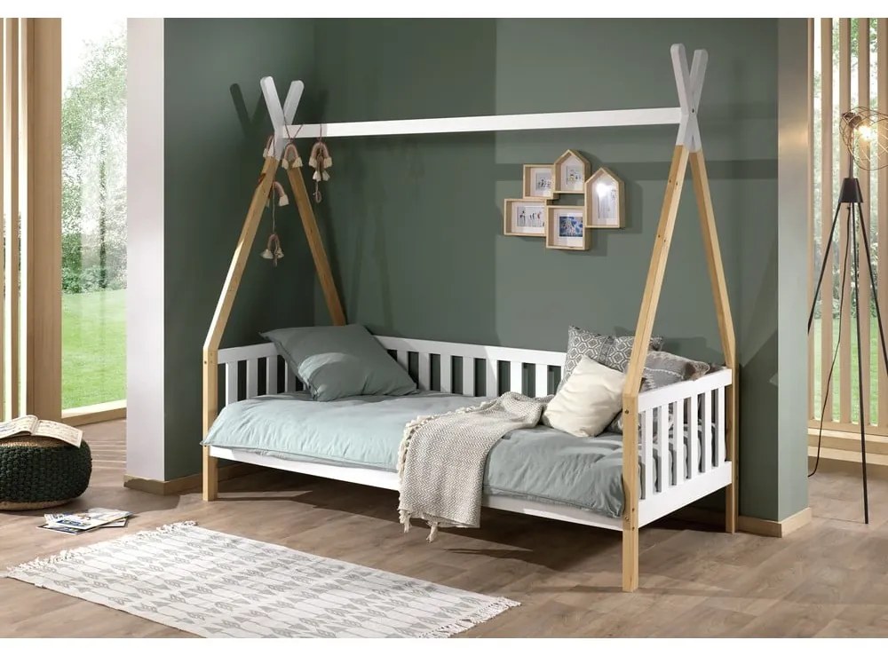 Letto per bambini bianco con barriera, 90 x 200 cm Tipi - Vipack