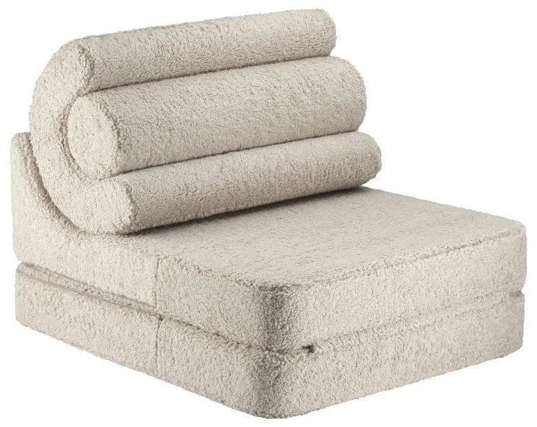 Poltrona per bambini marrone chiaro con rivestimento in bouclé Flipster – Wigiwama