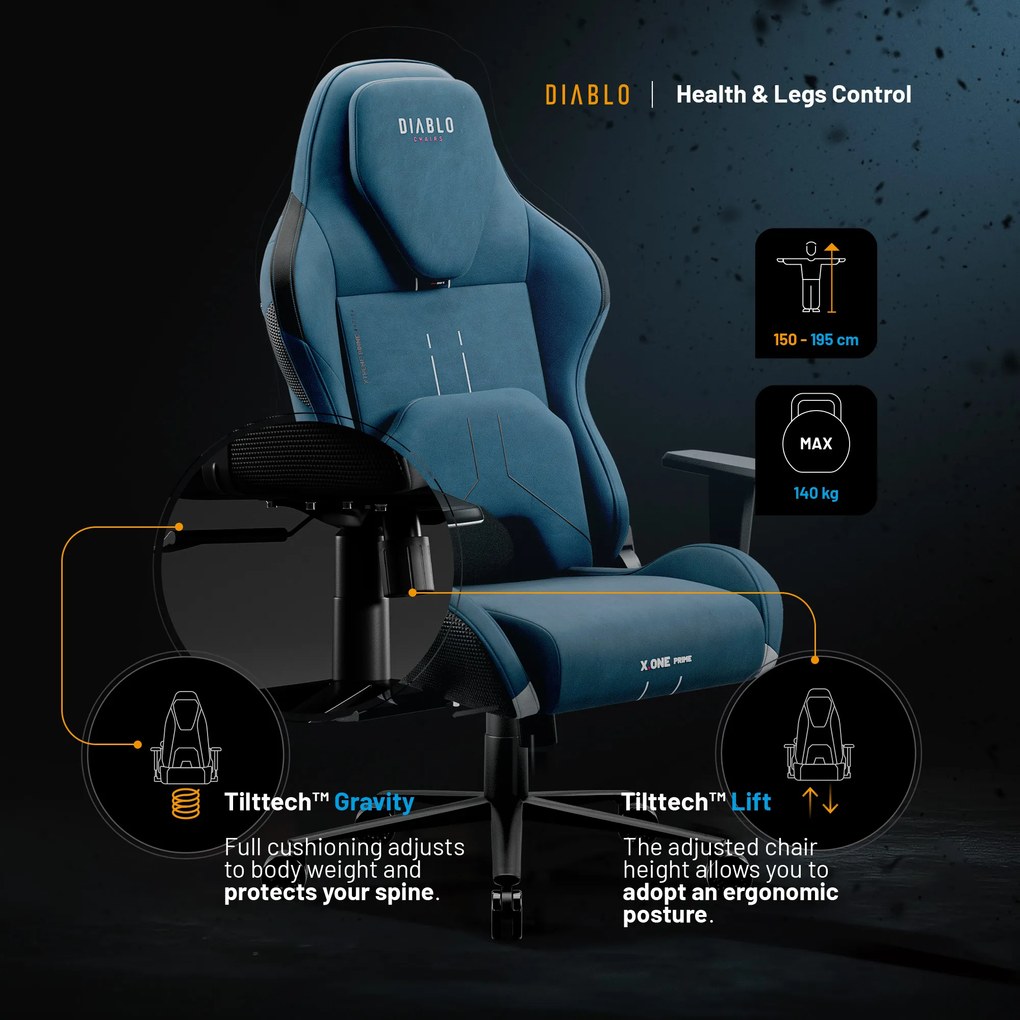 Sedia Da Gaming Diablo X.One Prime, Normal Size, Meta Ocean