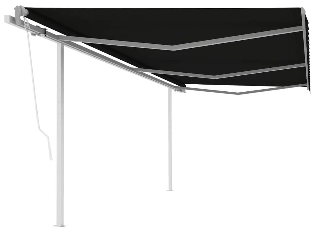 Tenda Da Sole Retrattile Automatica Con Pali 6x3,5 M Antracite /