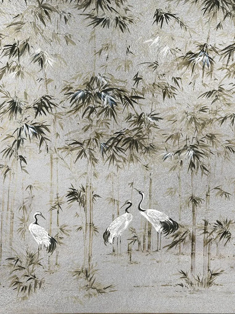 Coordonne Carta da parati panoramica Garzas Metallics - Silver