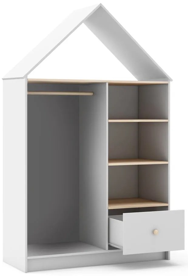 Armadio a giorno bianco per bambini 110x180 cm Estefania - Marckeric