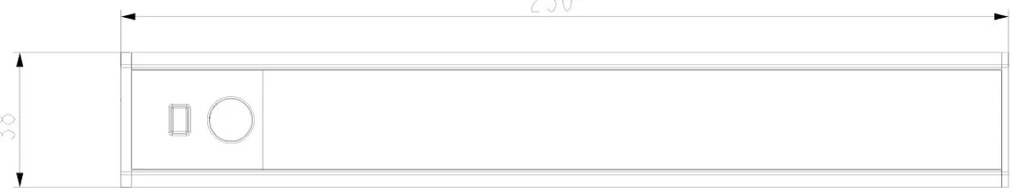 Barra LED 1W Ricaricabile per Armadi 25cm CCT Bianco Variabile