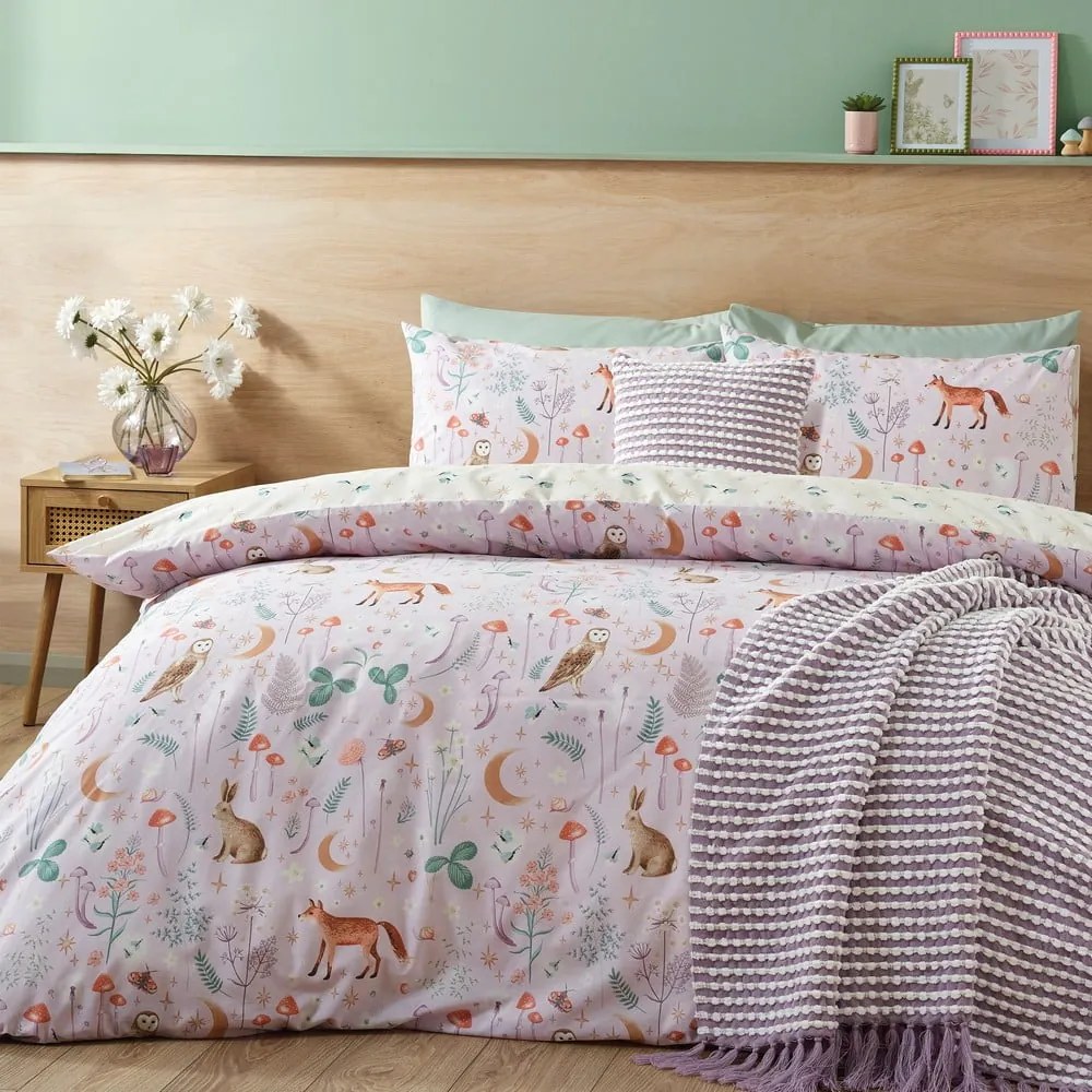 Set copripiumino e federa lavanda per letto matrimoniale e per letto esteso 230x220 cm Enchanted Twilight Animals – Catherine Lansfield