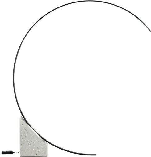 Piantana LED in metallo Nero con base in ceppo di Grč RUNE 176x204 cm