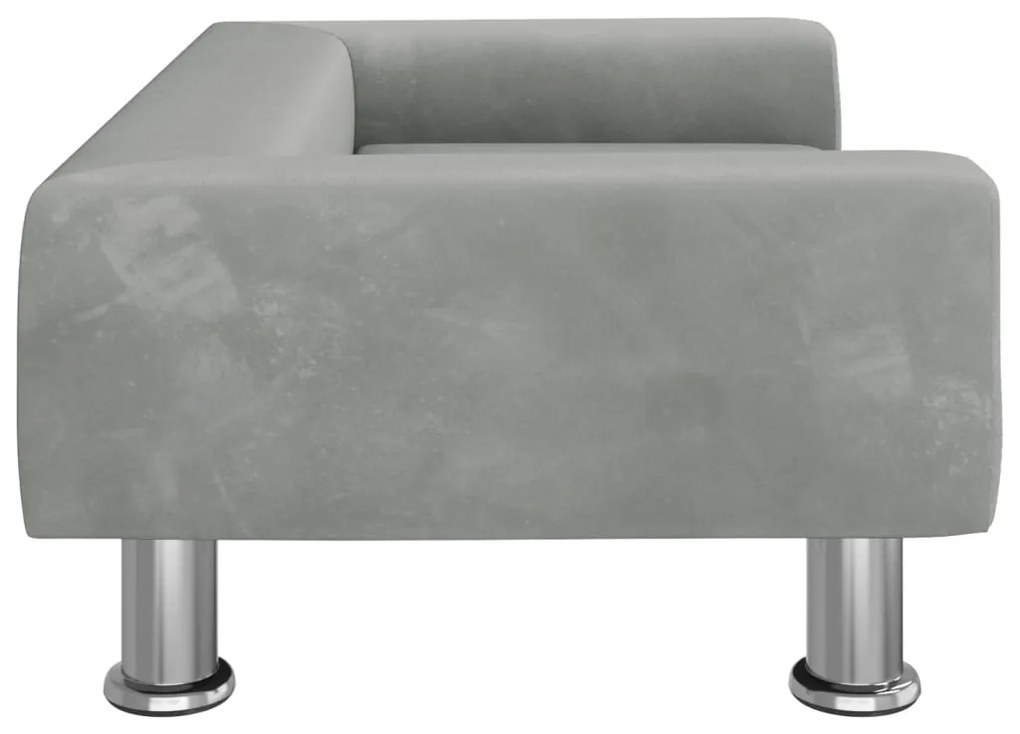 Divano per bambini grigio chiaro 70x45x26,5 cm in velluto