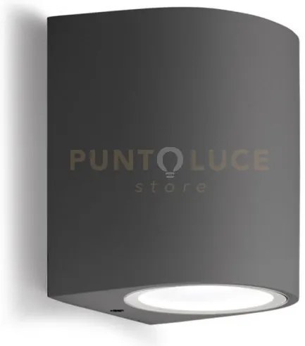 Ges901- applique grigio antracite 1 luce attacco gu10 ip44 6,8x10cm