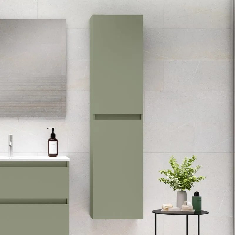 Colonna per mobile bagno Box VISOBATH 2 ante P 27 x L 34.5 x H 140 cm verde muschio placcato truciolare