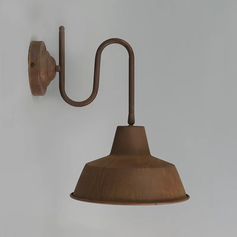 Set di 2 lampade da parete ruggine con interno dorato - Factory