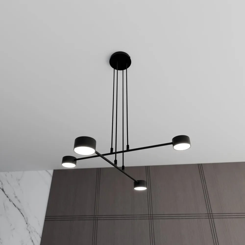 Lampadario a Sospensione in Acciaio GX53 MODUS 4 Nero 4xGX53 Colore del corpo Nero
