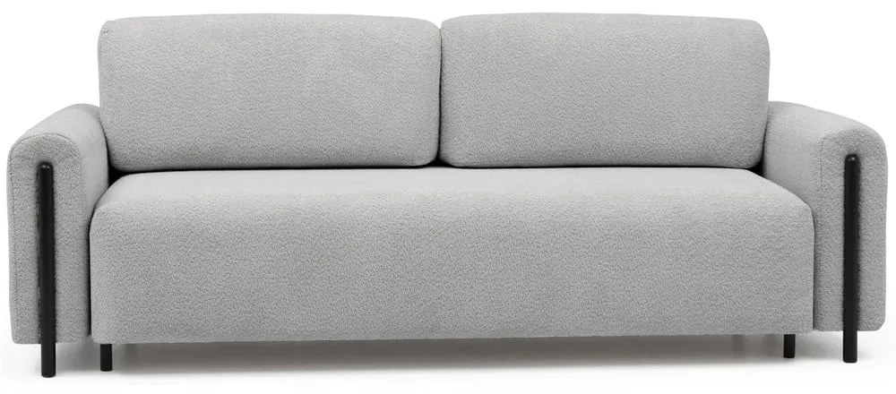Divano grigio chiaro allungabile/con contenitore e rivestimento in bouclé 244 cm Arcadova – ELTAP